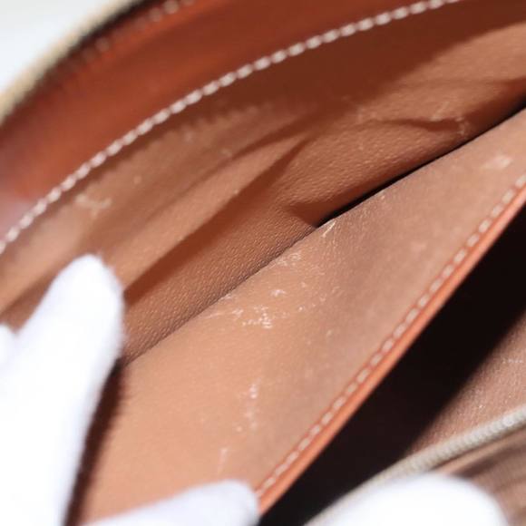 CELINE Macadam Canvas Hand Bag PVC Leather 2way Brown Gold Auth 102157 - Picture 11 of 16